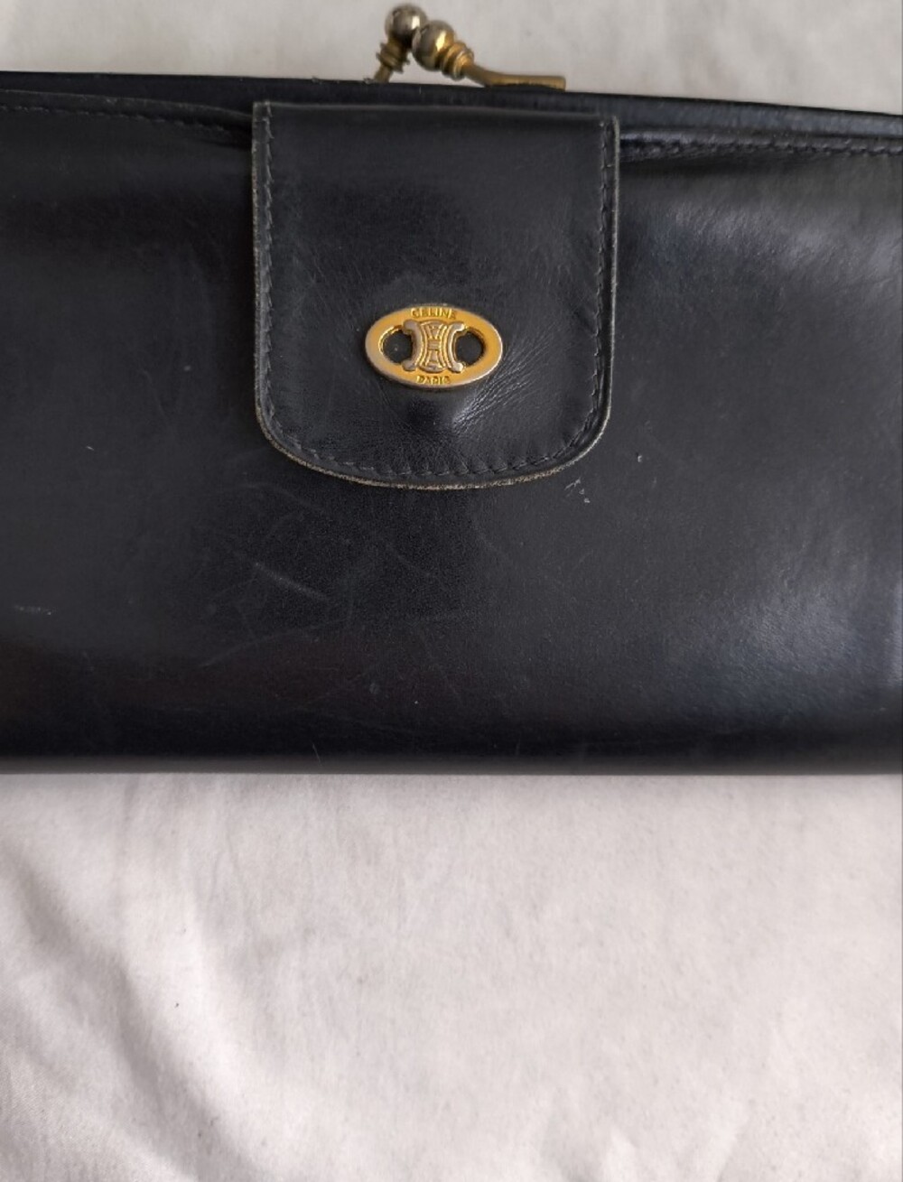 Celine Paris Black Leather Wallet with Gold Hardware - Picture 10 of 15